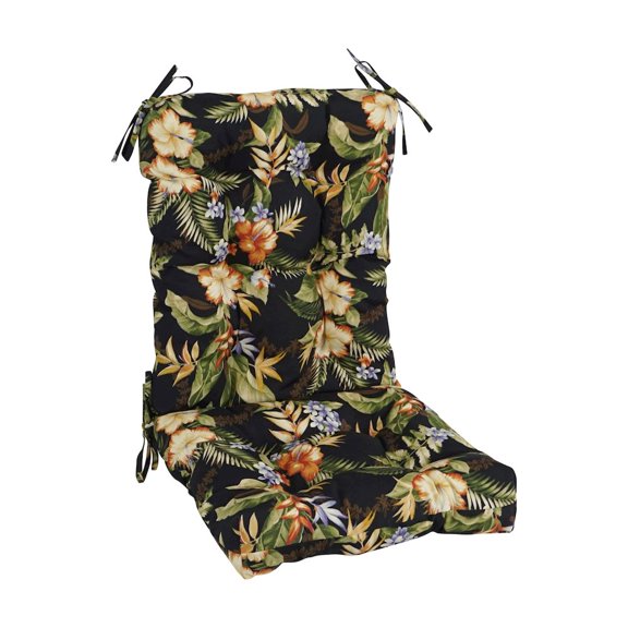 Blazing Needles 18-inch by 38-inch Spun Polyester Patterned Outdoor Tufted Chair Cushion
