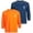 Navy Blue/Orange, variant on Boys Rash Guard - 2 Pack Quick Dry UPF 50+ Sun Protection Swim Shirt for Boys (4-18)