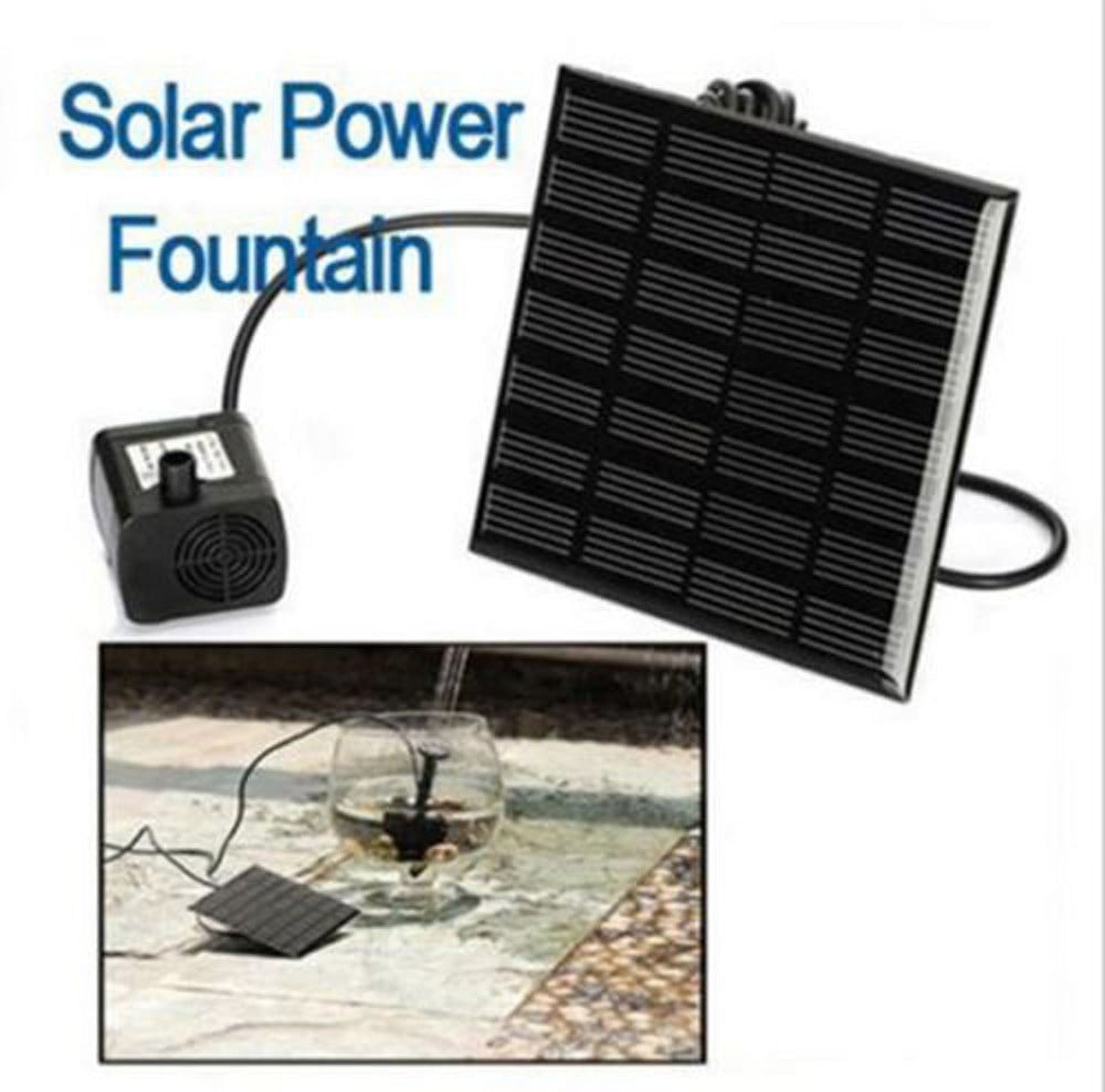 Herrnalise DIY Solar Water Pump Kit, Solar Powered Water Fountain Pump with 4 Nozzles, DIY Water Feature Outdoor Fountain for Bird Bath, Ponds, Garden and Fish Tank, under $10