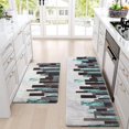 thumbnail image 3 of Marble Kitchen Rugs Sets of 2, Green Black Non Slip Washable Kitchen Mats Cushioned Anti Fatigue, Comfort Floor Standing Mats for Kitchen Home Sink Office Laundry, 18'''' x 30''''+18'''' x 48'''', 3 of 6