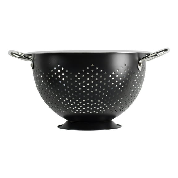 GoodCook Gourmet Colander, 5qt capacity, Stainless Steel with Handles and Elevated Pedestal Foot, Bold Black