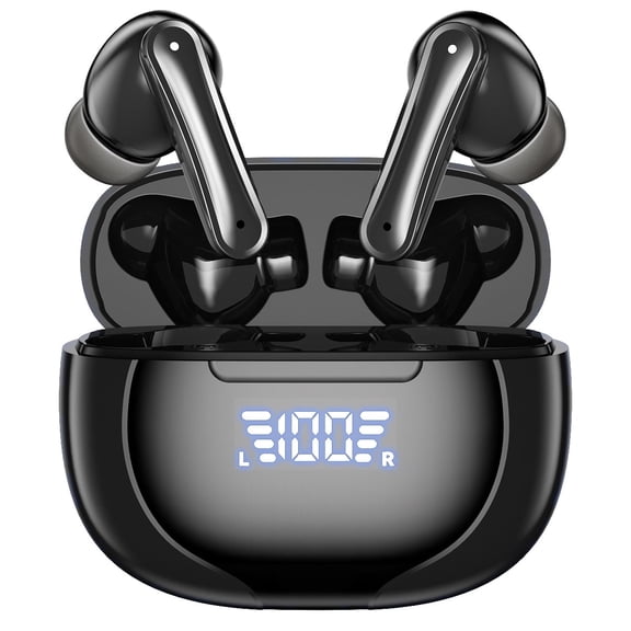 Cshidworld Wireless Earbuds Bluetooth 5.0 Headphones IPX7 Waterproof TWS Deep Bass Stereo Noise Cancelling Headset,W/ 140H Playtime USB-C Charging Case LED Battery Display for Sport Android/iOS