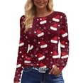 thumbnail image 4 of Mfakffe Christmas Womens Shirts Long Sleeve Crew Neck Tops Casual Christmas Graphic Shirt Lightweight Pullover Tee, 4 of 4
