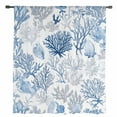 thumbnail image 2 of Ocean Coastal Coral Semi Sheer Curtains Drapes for Living Room,Bedroom,French Doors Window 108 Inches Long,Blue Grey Abstract Flower Plant Fish Rod Pocket Chiffon Curtain Drapery Voile Drape Panel, 2 of 6