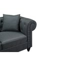 thumbnail image 4 of Valencia Sofas Abruzzo Tufted Chesterfield Sofa with 2 Decorative Pillows - Dark Grey, 4 of 5