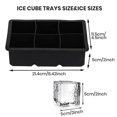 thumbnail image 5 of Bandeja de cubitos reutilizable, moldes de silicona para cubitos de hielo, moldes para bandejas de hielo grandes para hacer 4/6/8/15 cubitos de hielo gigantes para whisky para congelador, 5 of 5