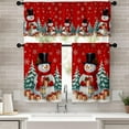 thumbnail image 3 of Christmas Kitchen Curtains 36 Inch Length, Red Christmas Curtain for Kitchen 3 Piece Set, Kitchens Window Curtains and Valances Over Sink for Kitchens Decoration Cortina de Navidad para cocina, 3 of 6