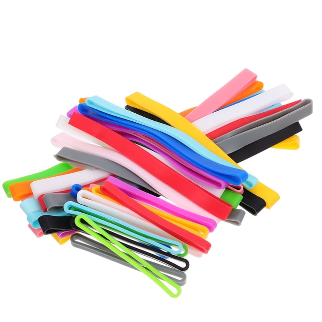 unbranded 39Pcs Notebook Elastic Band Silicone Assorted Color Simple Design for Students