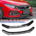 thumbnail image 2 of Car Front Bumper Lip Spoiler Splitter Diffuser Body Kits For Honda Civic 10th Gen Hatchback & Si Models 2016-2021, 2 of 4