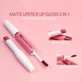 thumbnail image 4 of Brillant à Lèvres Mat 2 en 1, Gloss Longue Tenue Imperméable en Velours, Brillant à Lèvres Hautement Pigmenté, Ne Colle Pas au Verre et Ne Déteint Pas, Rouge à Lèvres Maquillage pour Femmes et Filles (Couleur:06), 4 of 7