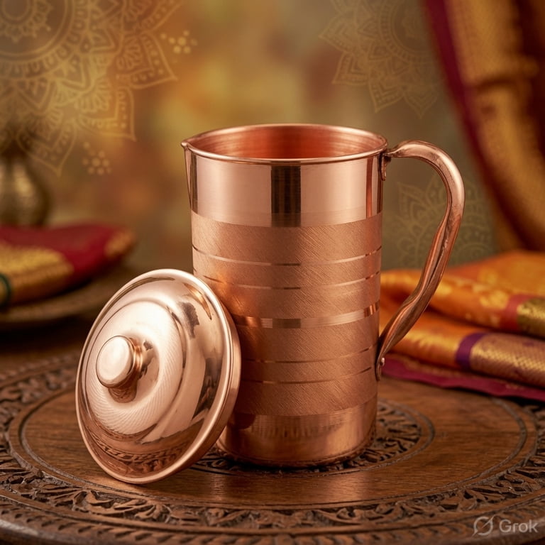 Pure Copper 5 Liter Hammered Water Dispenser Storage Tank with Tap