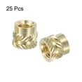 thumbnail image 3 of Knurled Insert Nuts, 25 Pack M6 x 8mm L x 9mm OD Brass Heat Set Insert Nuts, 3 of 6