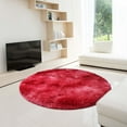 thumbnail image 5 of AuroraX Fluffy Living Room Area Rug Plush Ultra Soft Red Non-Slip Backing Bath Mat Rug Art Deco Round, 5 of 7