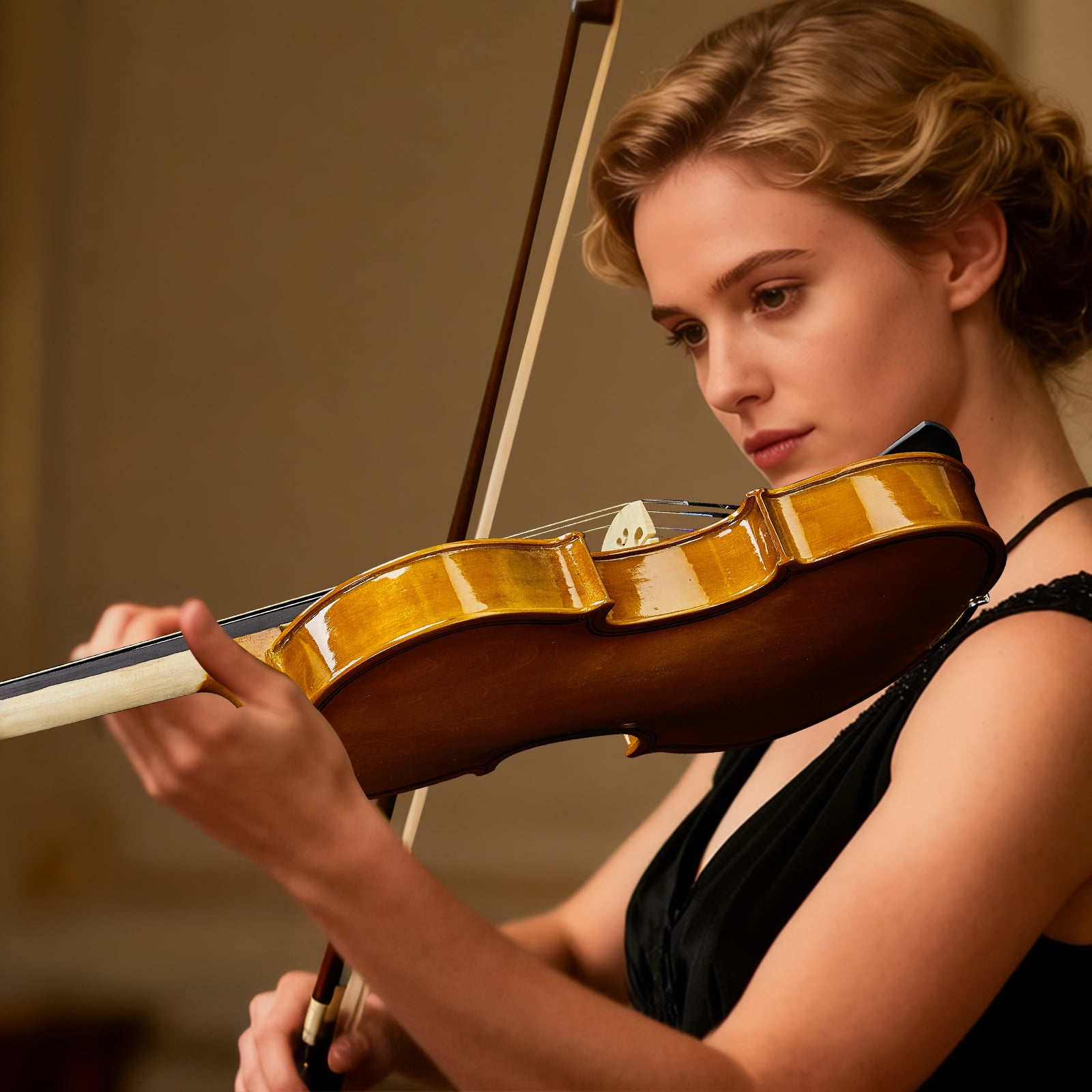 1/4 acoustic violin with Hard Case,Violin Bow,Shoulder Rest,Rosin,Extra Strings and Sourdine