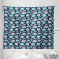thumbnail image 1 of Nautical Tapestry, Ocean Theme Seashells Scallop Summer Marine Coastal Grunge, Fabric Wall Hanging Decor for Bedroom Living Room Dorm, 5 Sizes, Night Blue Sea Green, by Ambesonne, 1 of 1