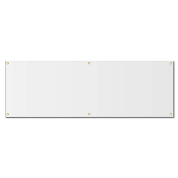 Milweb1 - Blank White Vinyl Banner Sign with Grommets (2'x5')
