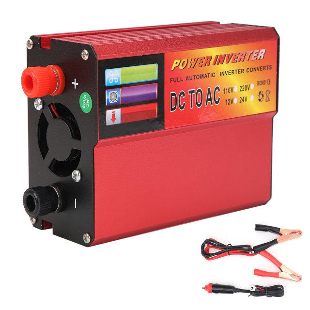 Convertidor de potencia digital para automóvil DC12V a AC220V 600W inteligente con luz indicadora de LED