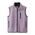 thumbnail image 2 of Cethrio Fleece Vests for Boys, Sleeveless Zip up Winter Warm Outerwear with Pockets Purple Size 16-18 T, 2 of 3