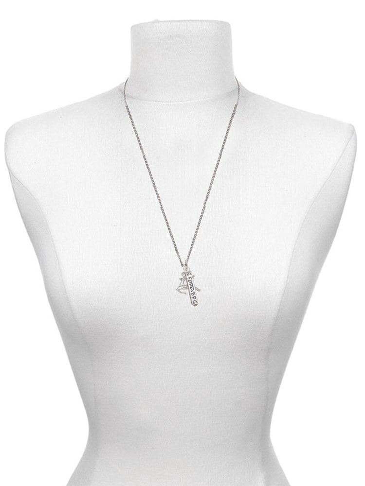 Delight Jewelry Silvertone 2-D Reindeer Silvertone Sisters Best Friends Forever Bar Charm Necklace, 23"