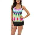 thumbnail image 2 of Plus Size Tankini Swimsuits for Women Retro Print Bathing Suits Two Pieces Modest Swimming Wear Sports Tank Tops with Boyshorts Tummy Control Swimwear, 2 of 5