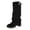 Black, variant on Miaoju Wide Calf Boots for Women Slouchy Suede Pull On Boots for Comfortable Work Office and Daily Outings
