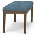 thumbnail image 3 of Waverly Banc Ottoman Capitonné de 48 Pouces de Large en Tissu Aspect Lin Bleu Denim, 3 of 7