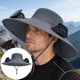 thumbnail image 5 of Sombrero ventilador solar de verano con ala ancha, nailon impermeable y transpirable, protección solar, ajuste regulable para actividades al aire libre como pesca y senderismo., 5 of 9