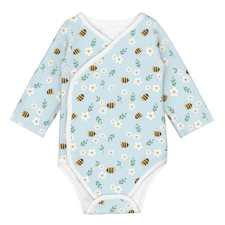 

Coaee Bee Flower for Soft Cotton Baby Long-Sleeve Bodysuit Girls Boys Bodysuit Romper