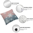thumbnail image 6 of BANET Pillow Case Throw Pillow Case 2 Pack Snowflake Snowflake Decoration Cushion Cover Home Sofa Couch Living Room Bedroom Car (SculptureBlue) 18x18in, 6 of 7