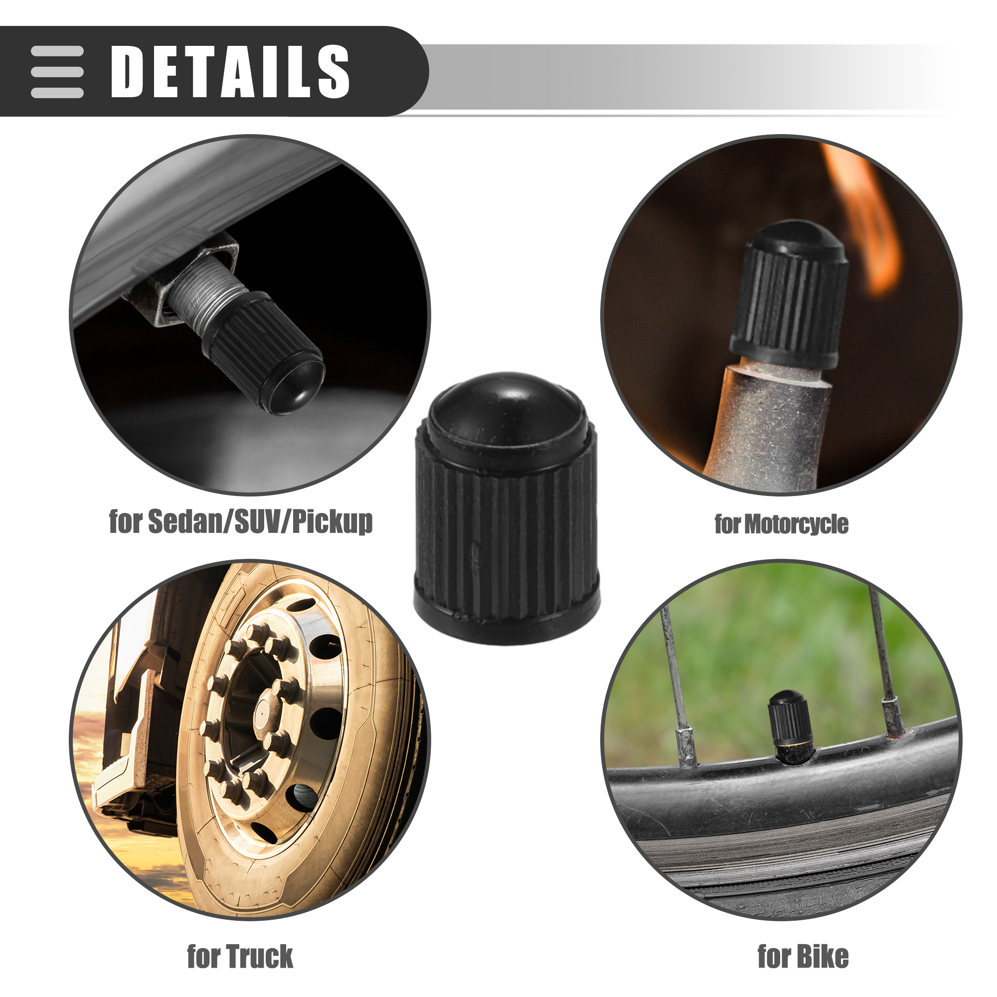 Unique Bargains Universal Car Tire Valve Stem Caps for Cars SUVs Bikes Trucks 500
