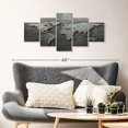thumbnail image 2 of Elephant Stock Scratched Steel World Map Wall Art - Horizontal Multi Panel Canvas - Living Room Wall Decor - Map Multi Panel - Silver And Gray Decor - 42" x 19", 2 of 4