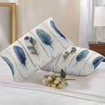 thumbnail image 2 of Waterproof Throw Pillow Covers Set of 2, 20x12 Inch Boho Blue Feathers Decorative Pillowcases Outdoor Pillow Slip Cushion Covers Set for Couch Tent Farmhouse Vintage Wooden Grain, 2 of 7