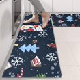 thumbnail image 2 of Kitchen Rugs Sets Of 2,Dark Blue Christmas Santa Pattern Anti Fatigue Kitchen Mat Rugs Non Slip Washable,Decorative Kitchen Floor Mats for Kitchen,Sink,Laundry,17"X47", 2 of 5