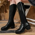 thumbnail image 6 of Wensltd Women's Mid Calf Boots Low Heel Winter Warm Slip Resistant Classic Boots, 6 of 9