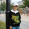 thumbnail image 3 of FKELYI Green Cartoon Axolotl Print Kids Hoodies with Full Zipper Cosy Sweatshirt Jacket with Pockets Fleece Hooded Top Streetwear for School Home, S, 3 of 6