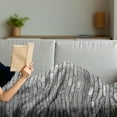 thumbnail image 3 of Grey Soft Flannel Fleece Throw Blanket, Image of an Aged Old and Rough Brick Wall Obsolete Concrete Structure with Ragged Surface, Cozy Plush for Indoor and Outdoor Use, 50" x 60", Grey, by Ambesonne, 3 of 5