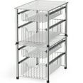 SimpleHouseware Stackable 2 Tier Sliding Basket Organizer Drawer