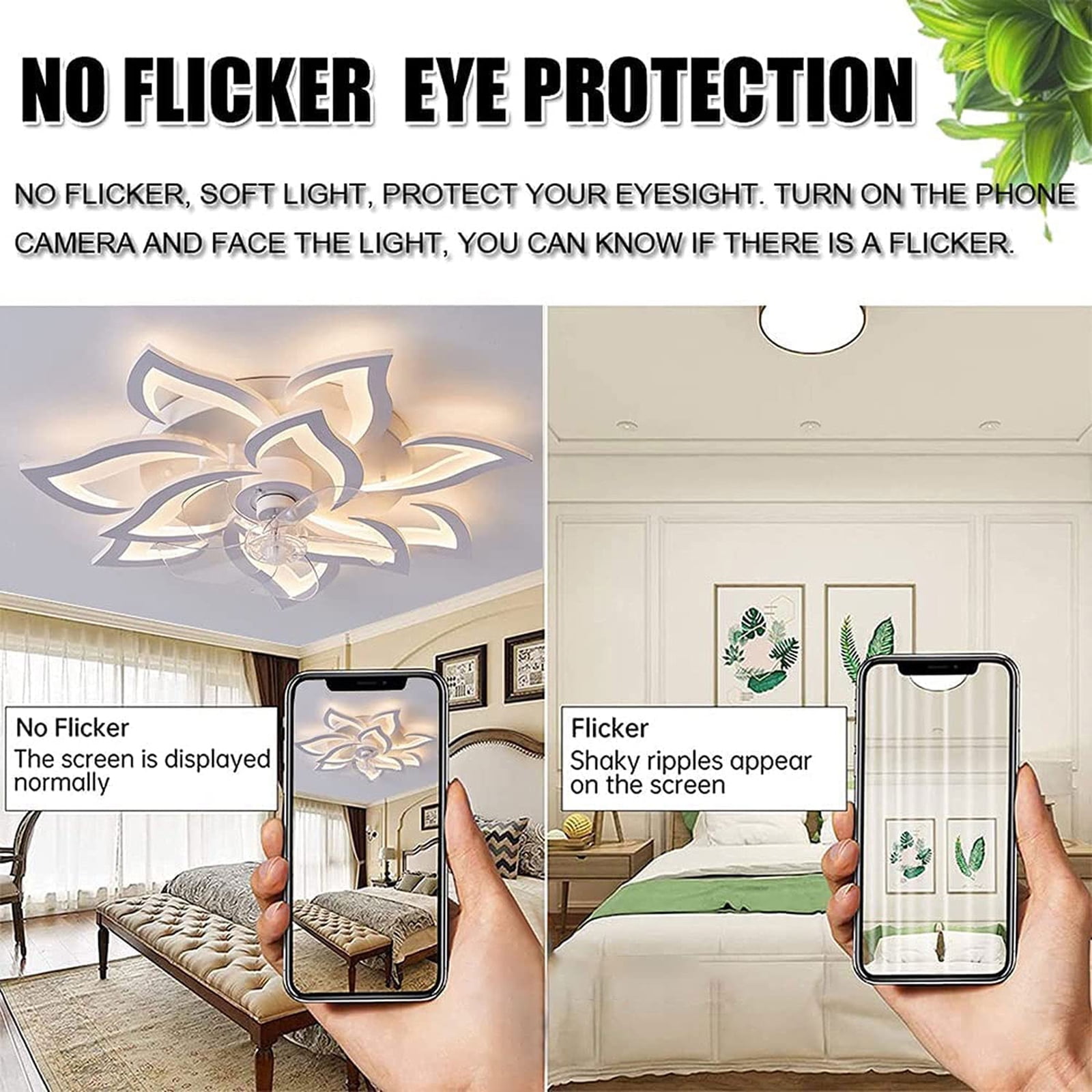 32In Flush Mount Ceiling Fan with Lights and APP Remote Control,Modern Flush Mount 3 Color 6 Speeds Dimmable Round Low Profile Ceiling Fan with Lights for Bedroom Children's Room Dining Room Living