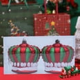 thumbnail image 6 of Shoreew 2 Pcs Christmas Crown Ornaments Vintage Style Plastic Red Green/Goldem Royal Crown Ornament for Xmas Tree Window Shop Home Holiday Decor, 6 of 7