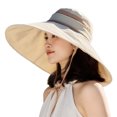 thumbnail image 4 of WEIYLL Sun Hat for Women Wide Large Brim Zipper Drawstring Fully Light Blocking Foldable Drawstring Visors Cap, 4 of 4