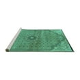 thumbnail image 2 of Ahgly Company Machine Washable Indoor Square Persian Turquoise Blue Traditional Area Rugs, 6' Square, 2 of 4