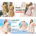 thumbnail image 3 of GRACE & GRANDEUR Women's Plus Size Easter Dress Flare Short Sleeves Floral Peplum Summer Midi Dress 1X Dark Pink, 3 of 7