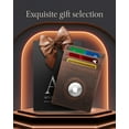 thumbnail image 3 of Genuine Leather Air Tag Holder - Slim Minimalist Wallets For Men & Women - Front Pocket Thin Mens Wallet RFID Credit Card Holder Gifts For Men, 3 of 5