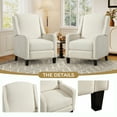 thumbnail image 4 of Bonzy Home 2-Pack Manual Push Back Recliner Chairs, Fabric Wingback Reclining Chairs with Padded Seat, Modern Recliners for Living Room Bedroom, White, 4 of 9