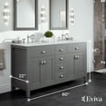 thumbnail image 2 of Totti Artemis 60" Gray Transitional Double Sink Bathroom Vanity w/ White Carrara Style Man-Made Stone Top, 2 of 7