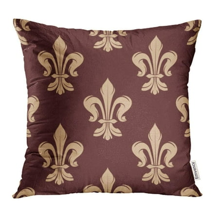 French Country Pillows ARHOME Beige and Brown Floral with French Fleur De Lis on Dark for and Interior Design Pillow Case Pillow Cover 16x16 inch Throw Pillow Covers ()