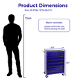 thumbnail image 5 of 7-Drawer Tool Chest Cabinet with Ball Bearing Drawer Slides,20"W Rolling Metal Tool Chest with 7 Drawers,Steel Tool Storage Box Organizer,Purple, 5 of 7