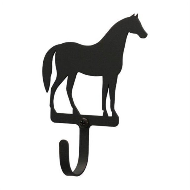 Village Wrought Iron WH-68-S Crochet Mural Cheval Petit - Noir
