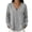 Gray, variant on Josdec V‑Neck Sweater Tops for Women Lace Trim Loose Solid Color Long Sleeve Button Detail Casual Blouse S‑3XL