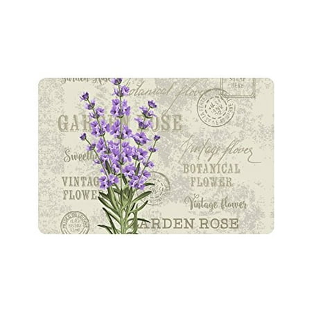 MKHERT Elegant Postcard Lavender Flowers Vintage Floral Doormat Rug Home Decor Floor Mat Bath Mat 23.6x15.7
